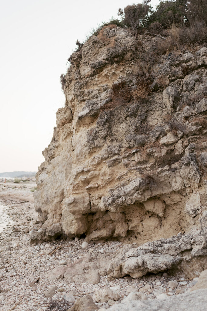 Sandstone cliff above a small beach on Kefalonia